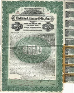 New Jersey 1923 Lockwood Greene & Co Bond Stock Certificate ATLANTIC CITY Hall - Bild 1 von 6