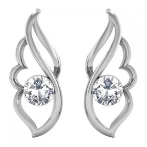 G-H VS2 0.96Ct 5.00mm Natural Diamond Women's Studs In Solid 14KT White Gold - Picture 1 of 4