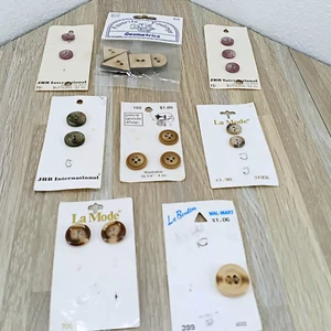 Button Lot Carded Remnant Craft Drawer Multi Brands Sewing Closures & Connectors - Picture 1 of 15