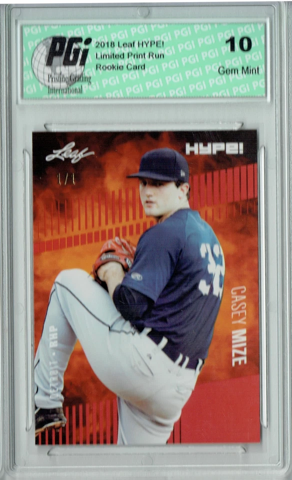Casey Mize 2018 Leaf HYPE! #11 Red Blank Back 1 of 1 Rookie Card PGI 10 - Image 1 of 1