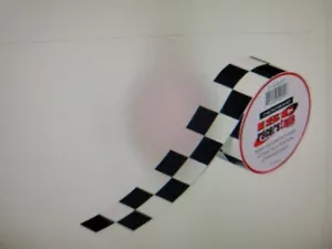 CINTA RACING GO KART RACER ROLLO DE COLOR BRILLANTE A CUADROS NEGRO BLANCO 2 X 45 - Imagen 1 de 1
