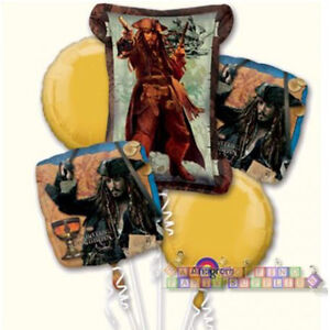 PIRATES OF THE CARIBBEAN Stranger Tides FOIL BALLOON BOUQUET ~ Party Supplies