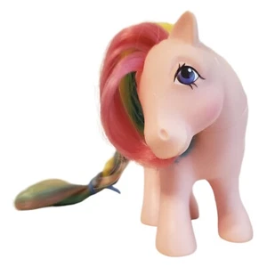 De colección 1983 My Little Pony G1 rosa arco iris melena sombrilla original MLP - Imagen 1 de 7