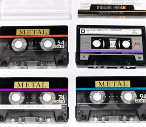 SONY MAXELL 4 METAL TAPE CASSETTE LOT MX 46 METAXIAL CDIT RECORDING AUDIO BLANK - Picture 1 of 18