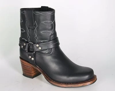 9569 Sendra Stivaletti Toledo Nero con Guardolo Scarpe Stivali Biker Foto 1 de 4