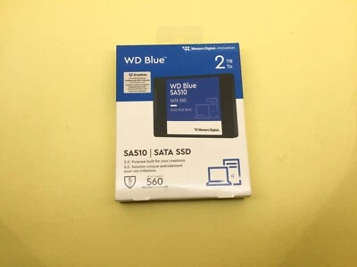 WD Blue SA510 2TB SATA 6Gb/s 2.5" Internal SSD WDBB8H0020BNC New Sealed - Image 1 of 2