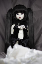 Base de perruque de poupée + clip long poney ensemble de 3 pièces - noir naturel BJD 6-7" et 8-9" taille