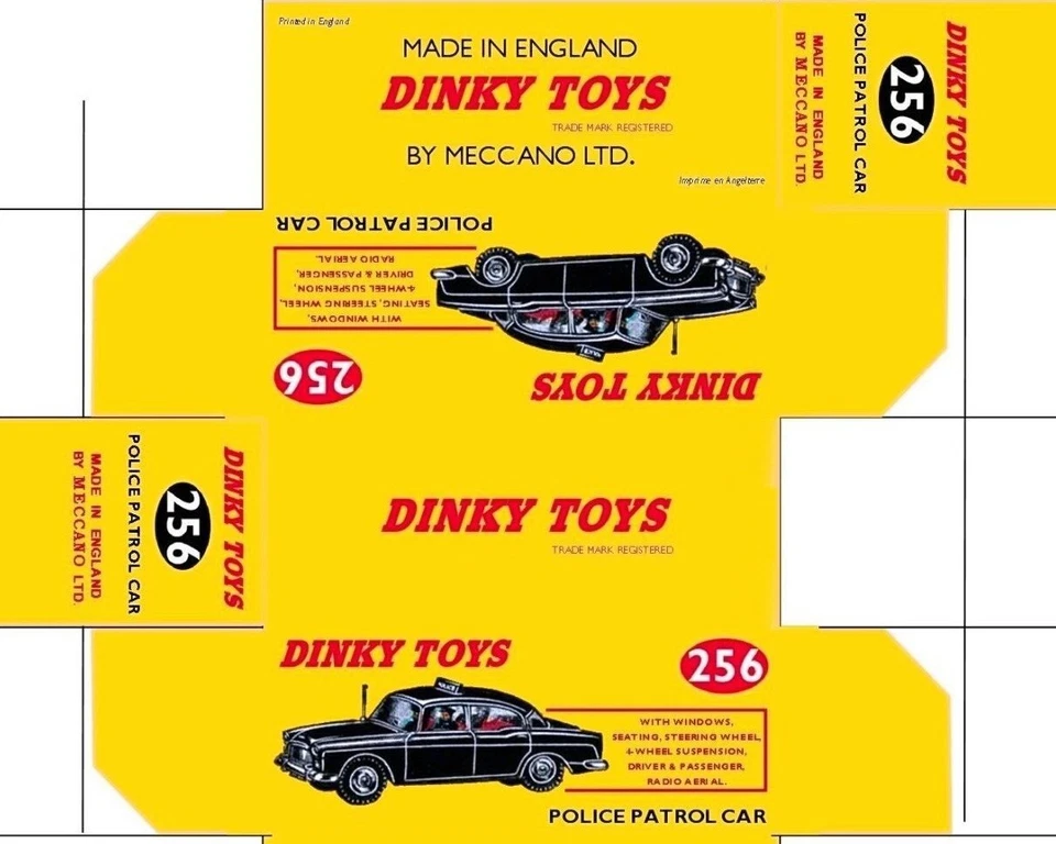 DINKY HUMBER HAWK POLICE PATROL CAR REPRODUCTION BOX  REPRO - Image 1 of 1