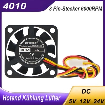 4010 Lüfter 5V 12V 24V 6000RPM Computer Motherboard Upgrade Hotend Kühlung 3Pin - Bild 1 von 4