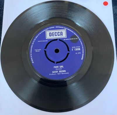 Savoy Brown - Poor Girl/Master Here Rare Blues 7” 45 UK 1970 VG+ GREAT COPY!  - Image 1 of 2