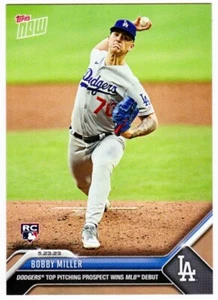 Tarjeta de novato Bobby Miller MLB debut 2023 Topps ahora #338, PR: 2741 LA Dodgers - Imagen 1 de 2