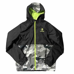 Giacca a vento Converse Youth taglia XL 13-15 full zip fodera in rete logo con mimetica - Foto 1 di 7