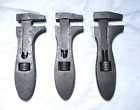 3 Vintage, 6" Adjustable Spanners, Wrenches, King Dick, Shelley.