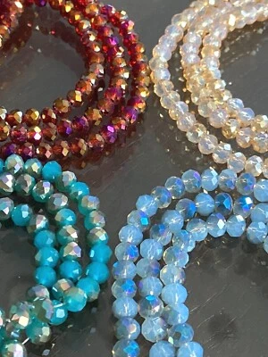 6mm Facettierte Kristall Glasperlen Hochwertig glänzend DIY Schmuck Basteln  - Bild 1 von 4