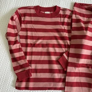 Youth Kids Gap Striped Vintage Long John’s Pajamas Red Pink Size XS New Unisex - Picture 1 of 9