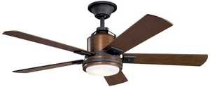 52" Kichler Colerne Auburn Finish LED Ceiling Fan with Wall Control - Picture 1 of 2