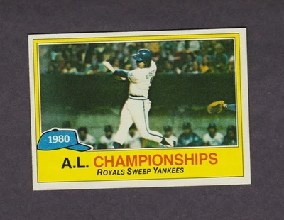 Tarjeta de béisbol 1981 Topps #401 1980 Campeonato de la Liga Americana NMMT O/C George Brett Royals Foto 1 de 2