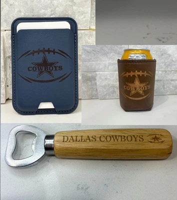 Dallas Cowboys Juego de Regalo 3 Piezas Abridor de Botellas, Enfriador de Latas y Cartera MagSafe Foto 1 de 4