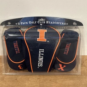 NEW 3 Pack Illinois Golf Head Covers 1 3 X - Picture 1 of 4