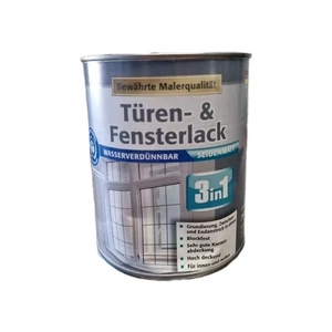 3in1  Fenster und Tür Lack  750mL  Weiß Fensterlack seidenmatt BEULE - Bild 1 von 4