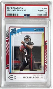 2024 Donruss #308 Michael Penix Jr. Rated Rookie PSA 10 Atlanta Falcons - Picture 1 of 2