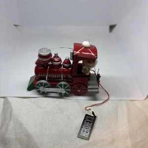 Vintage Hershey's Christmas Ornament Santa on Train, Wood - Picture 1 of 8