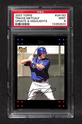 2007 TOPPS UPDATE & HIGHLIGHTS #UH183 TRAVIS METCALF ROOKIE PSA 9 Mint 15392824 - Image 1 of 3
