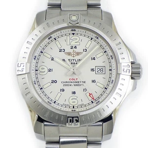 Reloj Breitling Colt A74388 esfera plateada calendario acero inoxidable cuarzo - Imagen 1 de 12