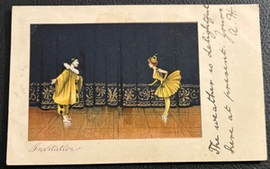 Interesting Postcard / Invitation BALLET SCENE  1903 Postmark UK - Picture 1 of 3