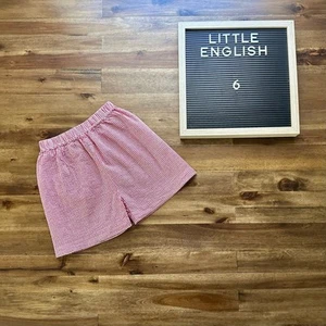 Little English Basic Red Gingham Seersucker Cotton Shorts 6 - Picture 1 of 5