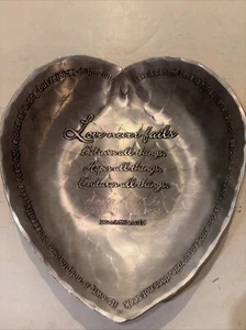 Wendel August USA Handcrafted Pewter Heart Dish Corinthians 1:3 Love Never Fails - Picture 1 of 5