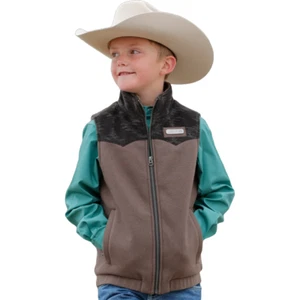 Cinch Boy's Wooly Brown Vest MWV5050004 - Picture 1 of 6