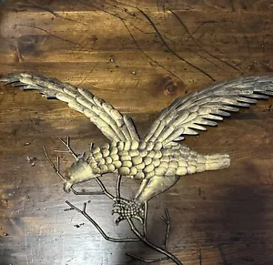 Bronze American Eagle/ W Branches Wall Hanging Decor Wings Spread 34” Mint - Picture 1 of 7