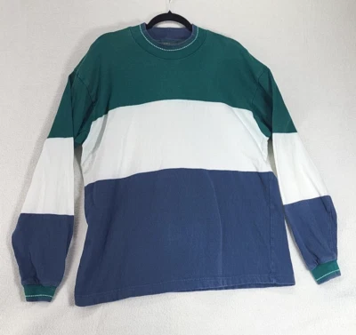 Camisa Suéter Cuello Simulado Bloque Color Águila Americana Años 90 De Colección Para Hombres XL Azul Verde EE. UU. Foto 1 de 4