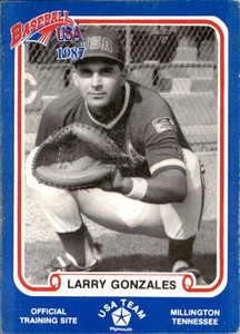 1987 Pan Am Team USA Blue BDK #18 Larry Gonzales West Covina California CA Card