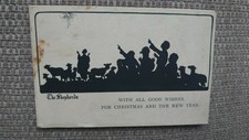 'The Shepherds' Nativity Silhoettes by Pearse Christmas Greetings Postcard