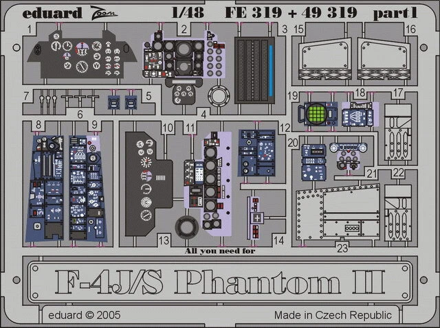 Eduard Colour Photoetch for 1/48 McDonnell F-4J/S for Hasegawa kit - image 1 of 1