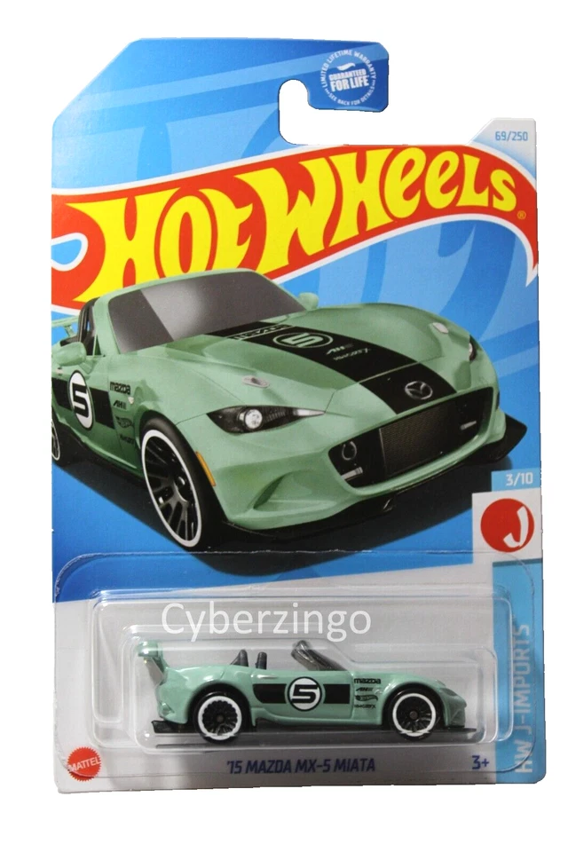 HOT WHEELS 2024 '15 Mazda MX-5 Miata Green HW J-Imports 69/250 HTC42