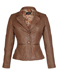 Amy Vermont Leder Jacke zimt mit Reverskragen Gr. 46 0518546200 - Bild 1 von 4