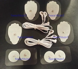 2 ELECTRODE CABLES (2.5mm) + 4 LG, 4 SM PADS FOR HEALTH HERALD DIGITAL MASSAGER - Picture 1 of 1