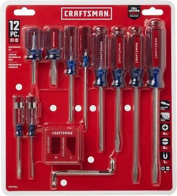 CRAFTSMAN 12 pc Screwdriver Set, phillips slotted magnetizer new CMHT65044 - Image 1 of 4