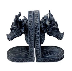 Juego de 2 sujetalibros dragón medieval gris fraile celta - Imagen 1 de 9