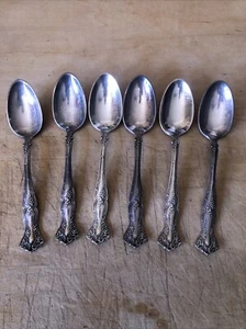 Set Of 6 Antique XS Triple Silver Plate Demitasse ROGERS Espresso Tea Spoons - Picture 1 of 6