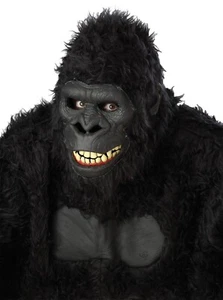 Goin' Ape Mask Ani-Motion Latex Gorilla Black Monkey Halloween Adult - Picture 1 of 2