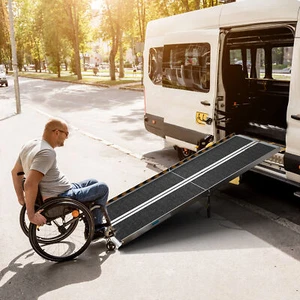 HOMIFLEX 4/6FT ortable Wheelchair Ramp Anti-Slip Aluminum Folding Handicap Ramp - Picture 1 of 8