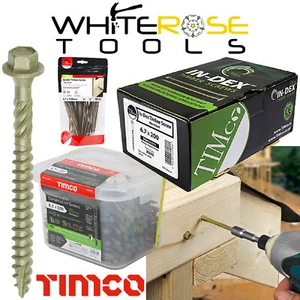 TIMCO Timber Framing Landscaping Screws Hex Head Exterior Orgainc Green 6.7mm - Picture 1 of 24