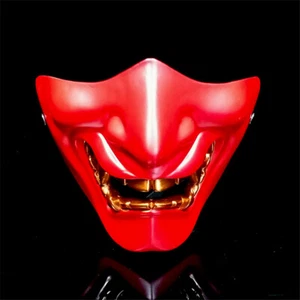 Japan Buddhist Evil Hannya Mask Resin Half Face Prajna Cosplay Costume Props Toy - Picture 1 of 16