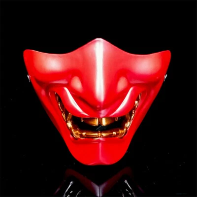 Japan Buddhist Evil Hannya Mask Resin Half Face Prajna Cosplay Costume Props Toy - Image 1 of 4