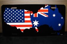 AUSTRALIAN FLAG AMERICAN FLAG METAL CAR LICENSE PLATE,AUSTRALIA FLAG,AUSSIE FLAG