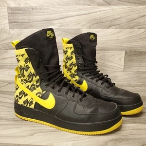 Nike SF Air Force 1 High Mens Size 12 Black Dynamic Yellow (AR1955-001) No Strap - Picture 1 of 10